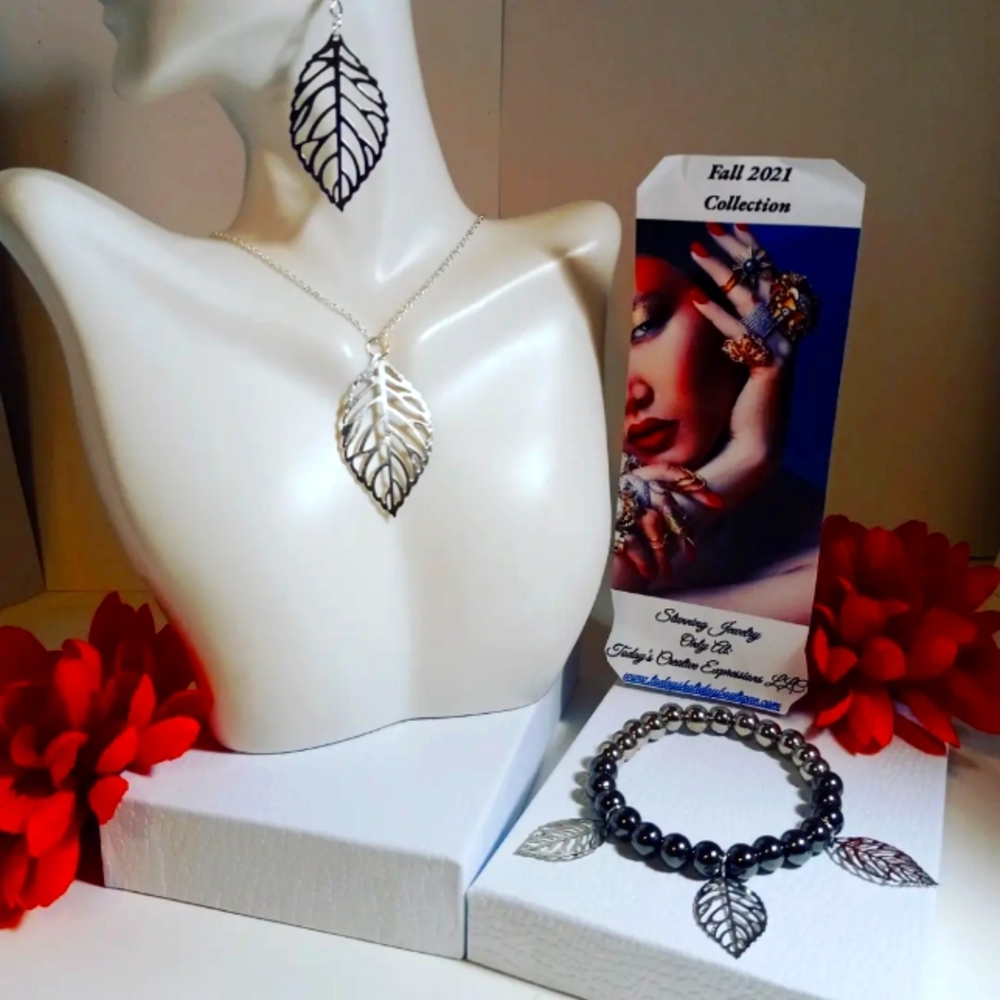 The Fall Leaves In Silver Collection